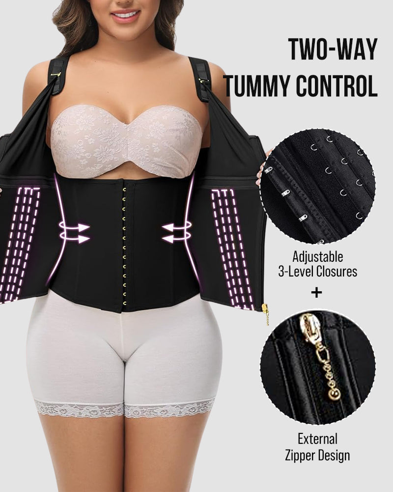 Double-Layer Tummy Control Waist Shaper Girdle With Bra