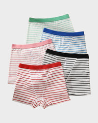 Striped Soft Breathable Boyshort Panties (5 Pack)