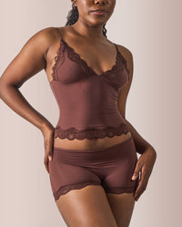 Women's Lace Trim Wirefree Lightweight Underwear Set